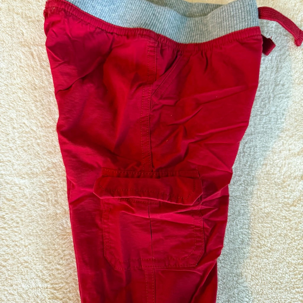 Boys Mix & Match Cargo Pants Size 12 Months Red Gray
